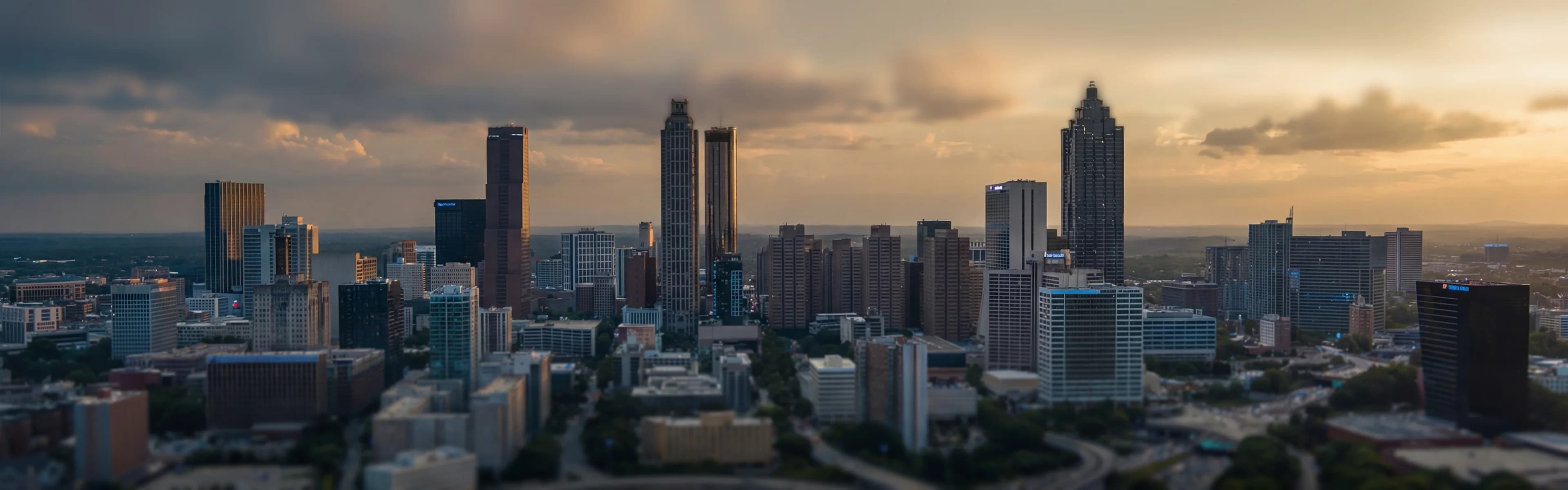 Atlanta skyline with modern high-rises - managed Wi-Fi, fiber internet, and bulk TV services for Atlanta multifamily properties